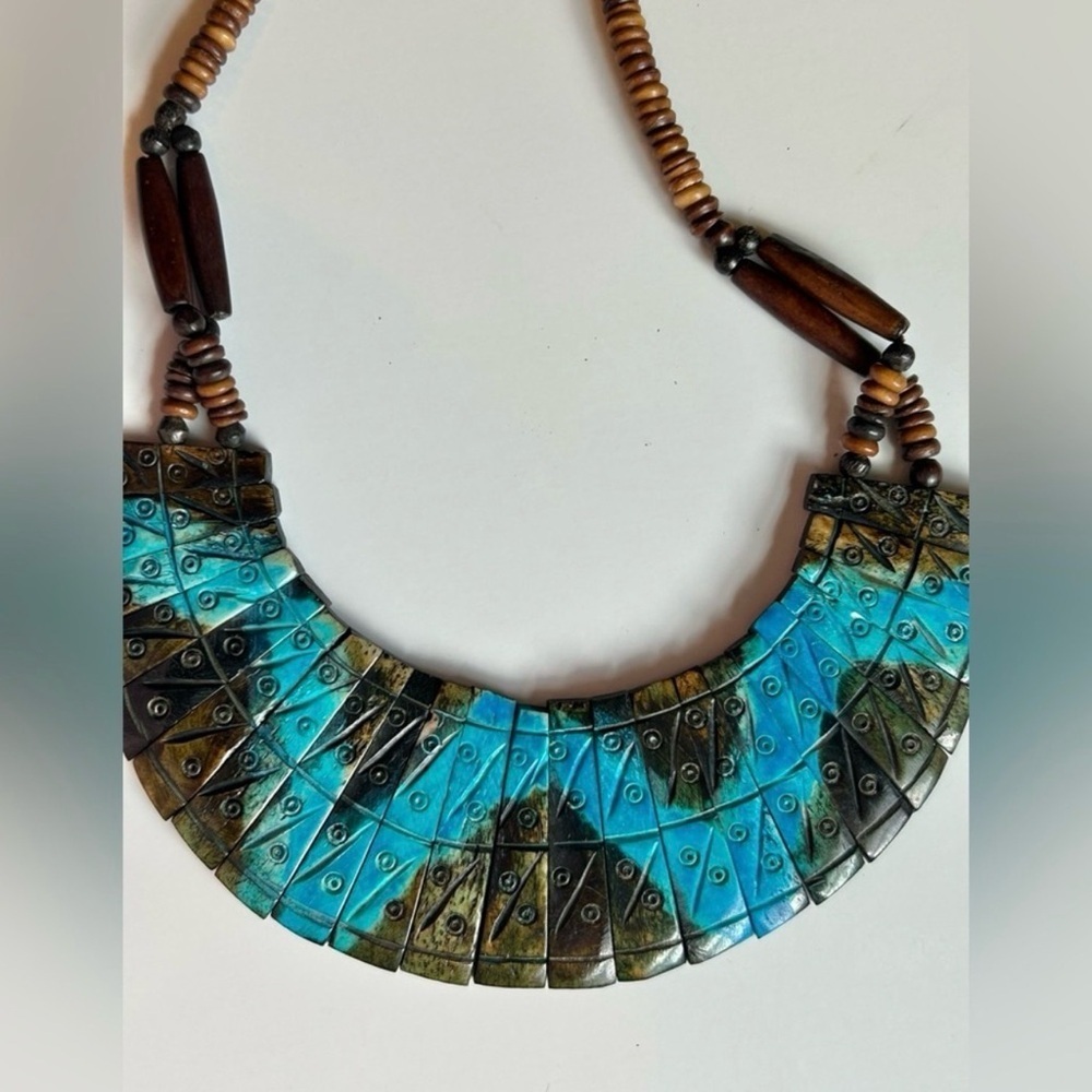 Vintage Handcrafted Artisan Necklace Bohemian Jewelry Beaded Necklace - Picture 11 of 13